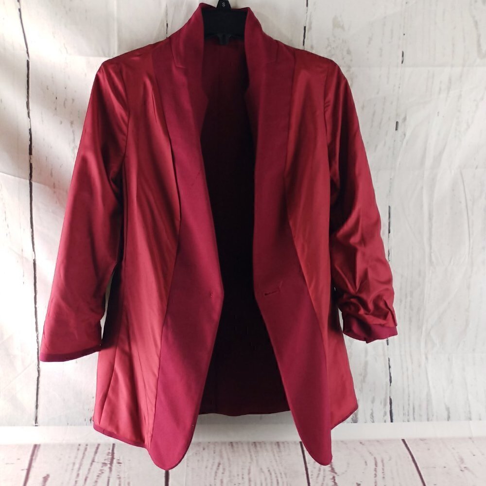 The Limited Womens Size S Red Birdseye 1 Button Suit Blazer - Picture 8 of 13